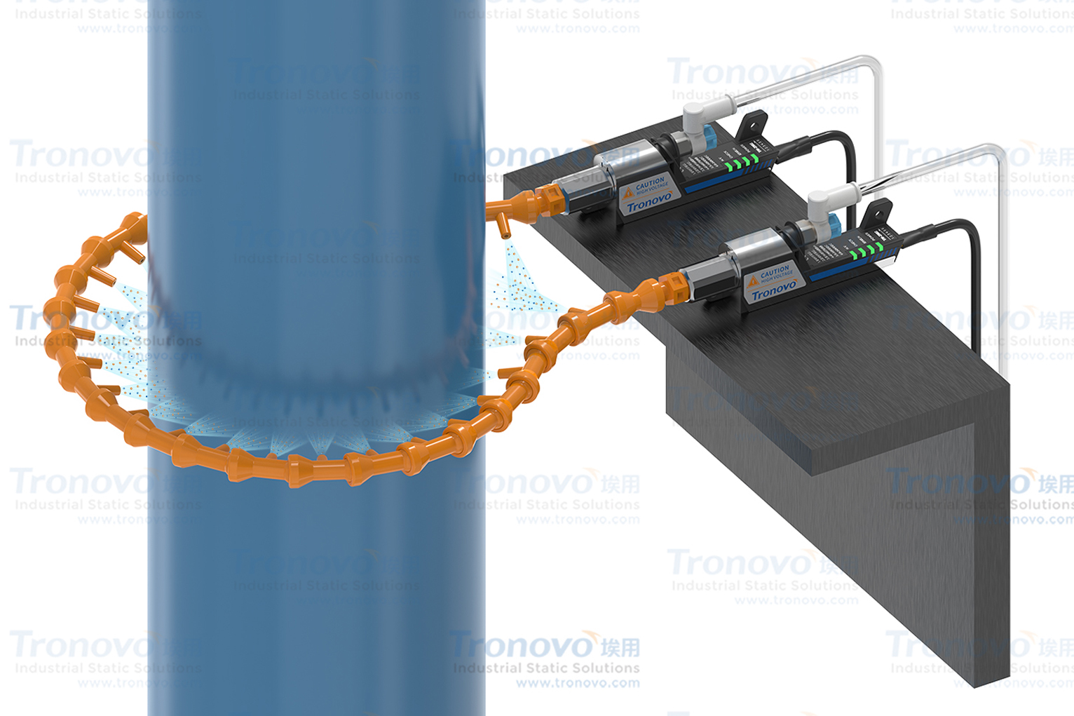 Trường hợp xử lý bụi tĩnh điện bề mặt trong quá trình sản xuất ống