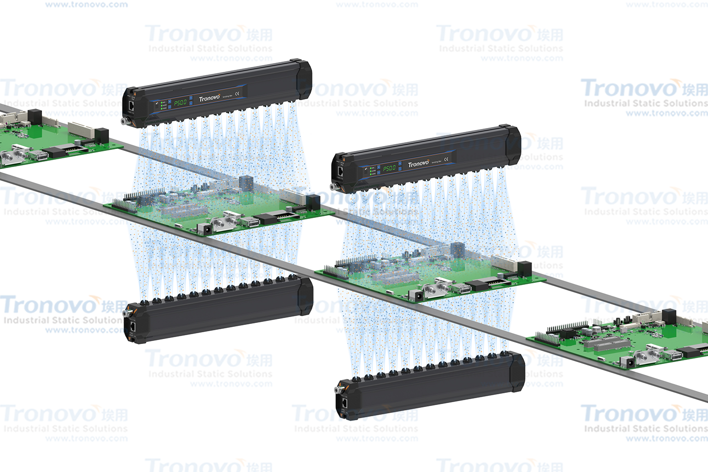 Loại bỏ bụi hiệu quả và tĩnh điện, thanh gió ion hỗ trợ sản xuất chất nền chính xác